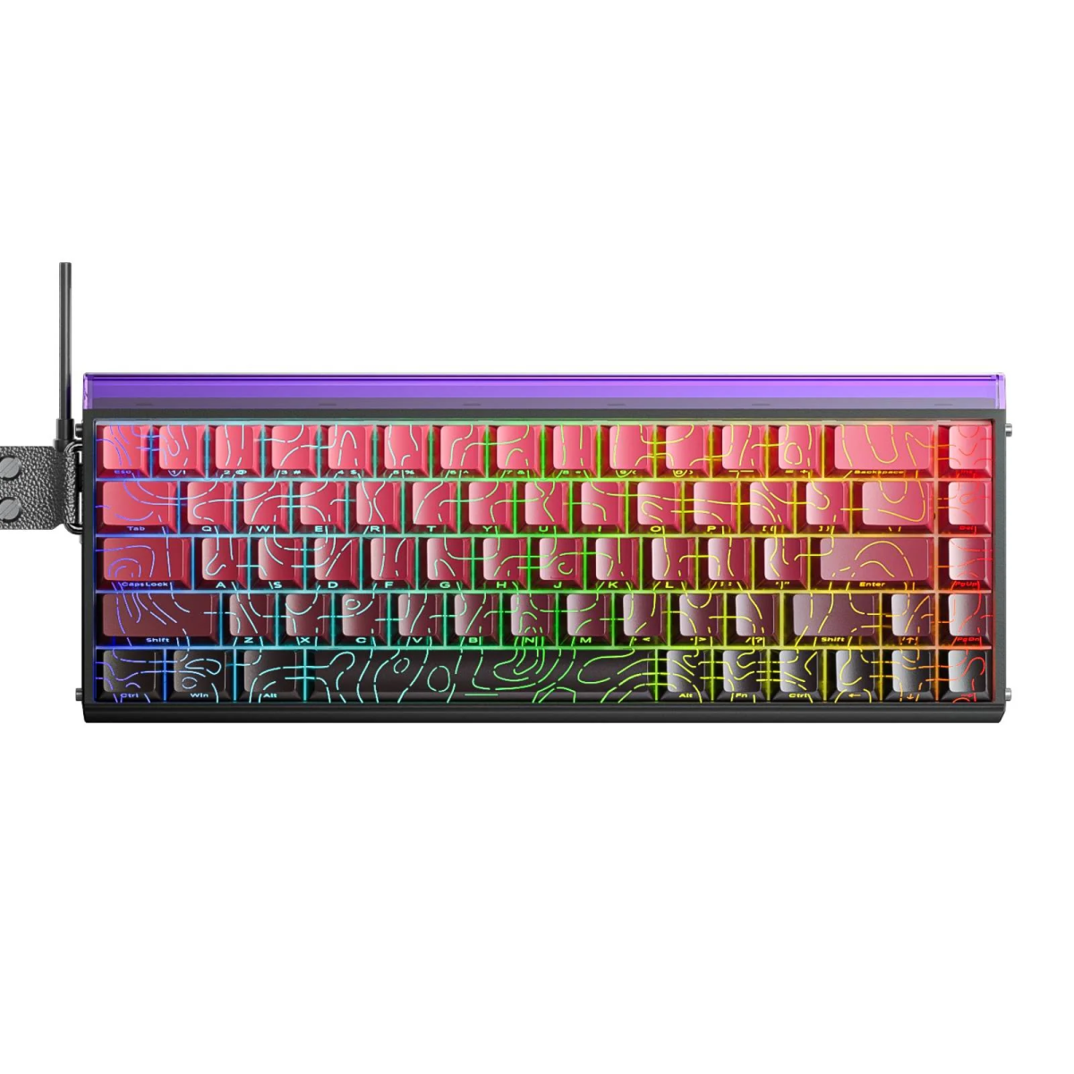 AULA Hero 68 klaviatuur magnetiliste Hall efektiga lülititega (Gradient Black/Red) — foto
