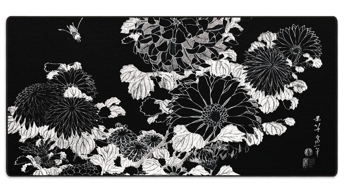 Pelės kilimėlis LIT „Chrysanthemums and Bee“, Hokusai