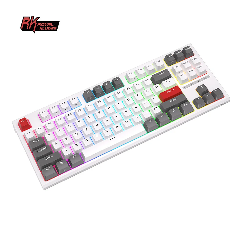 Royal Kludge R87 tastatūra (balta) attēls 3