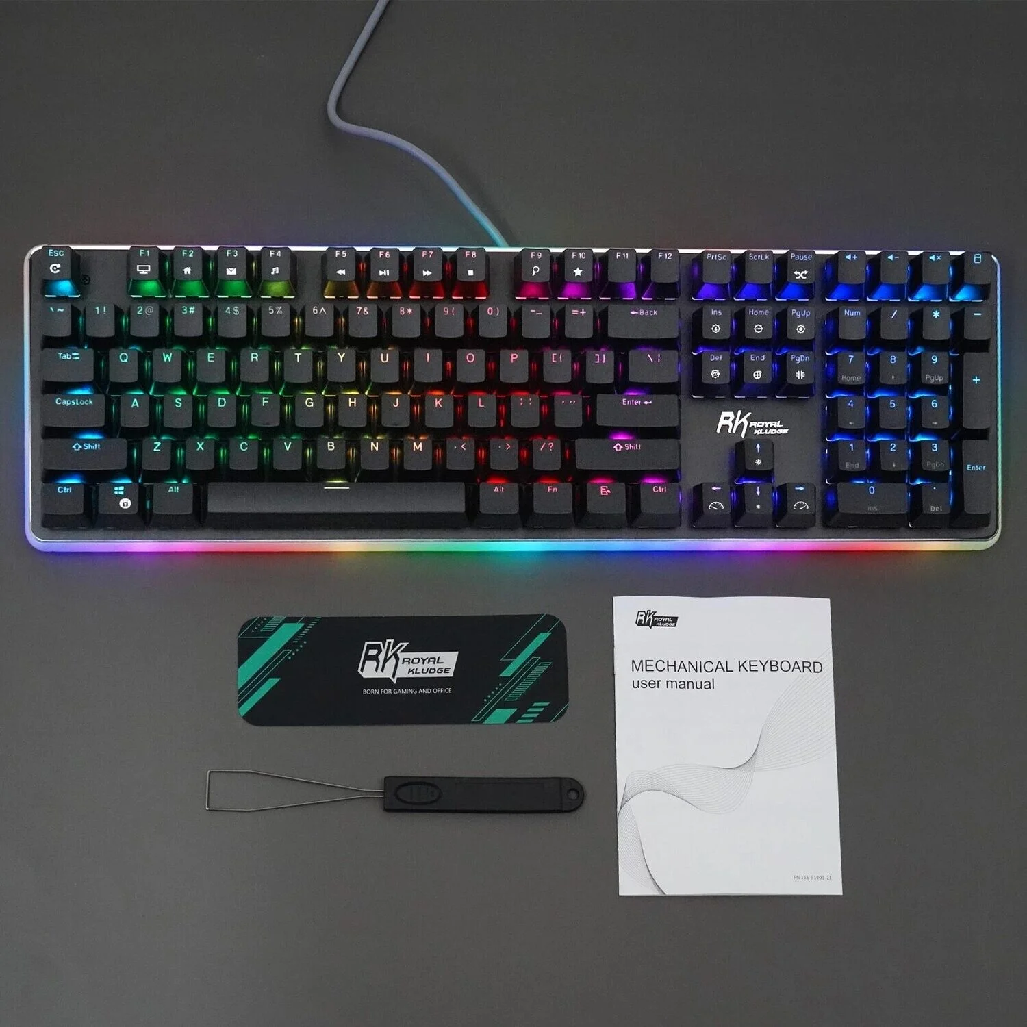 Royal Kludge RK918 mehāniskā tastatūra, melna attēls 4
