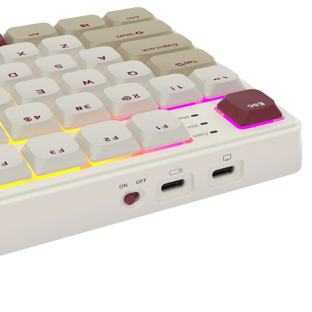 Royal Kludge N80 „Rosy Clouds“ zema profila tastatūra attēls 3