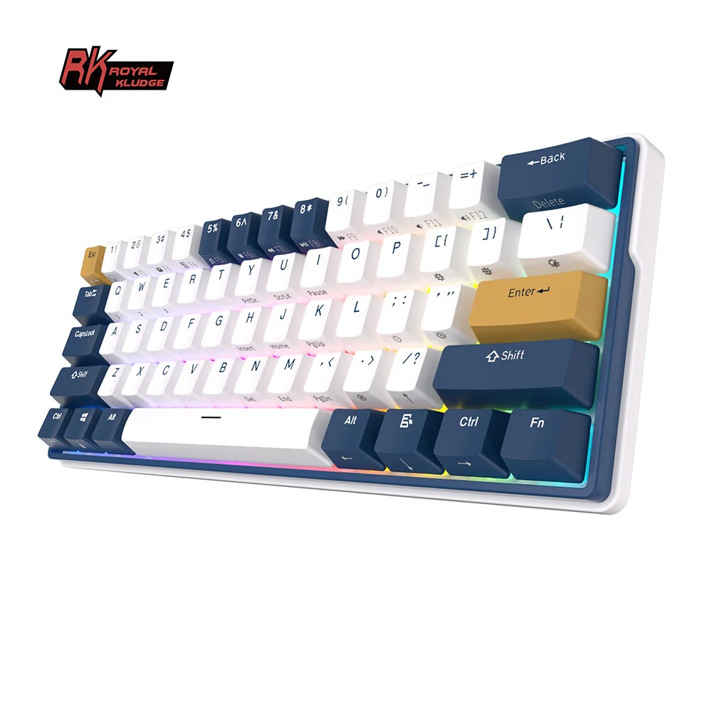Royal Kludge RK61 Plus (Zila/Balta) attēls 3