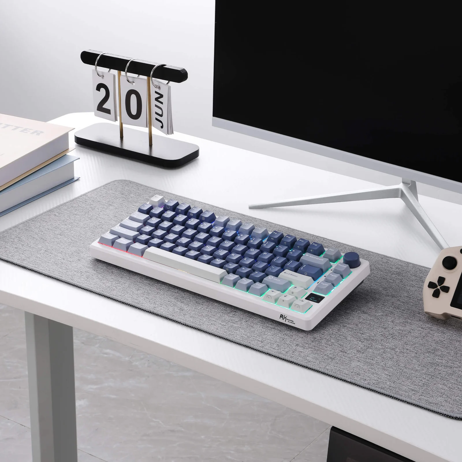 Klaviatūra Royal Kludge RK M75 (Ocean Blue) attēls 4