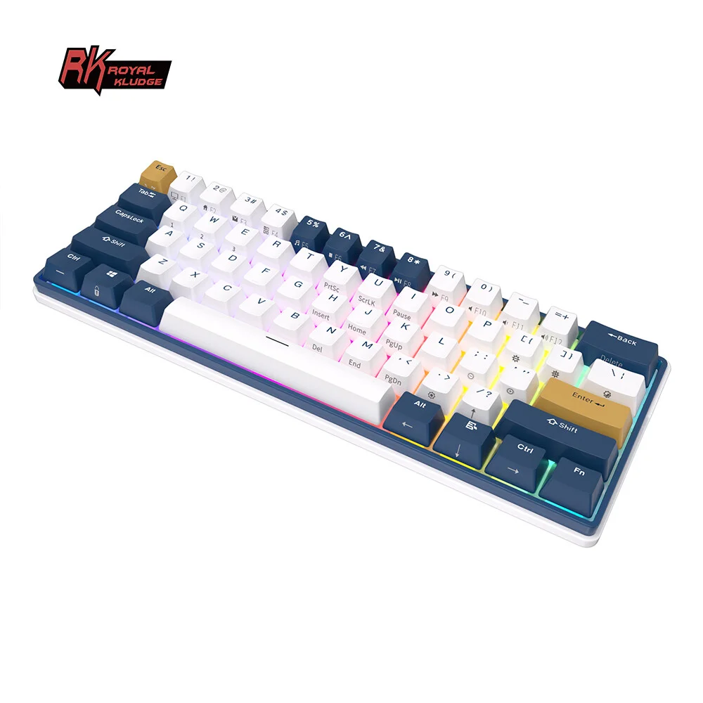 Royal Kludge RK61 Plus (Zila/Balta) attēls 5