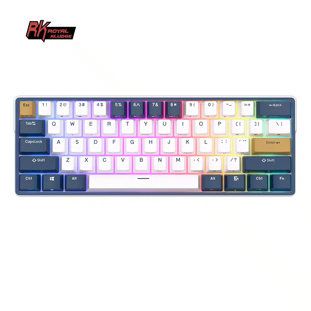 Royal Kludge RK61 Plus (Zila/Balta) — attēls 1