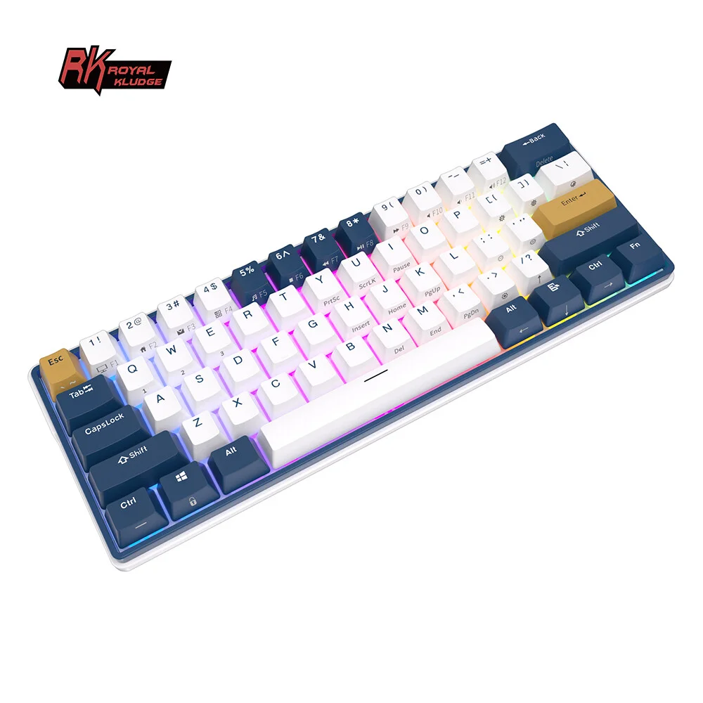 Royal Kludge RK61 Plus (Zila/Balta) attēls 4