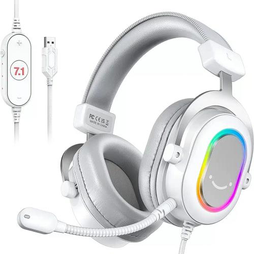 Fifine H6 RGB mängu kõrvaklapid (valged)