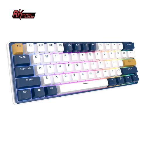 Royal Kludge RK61 Plus (Zila/Balta) — attēls