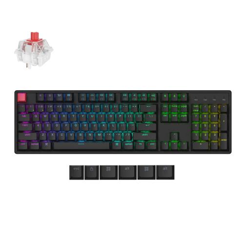 Keychron K10 QMK traadita mehaaniline klaviatuur (must)