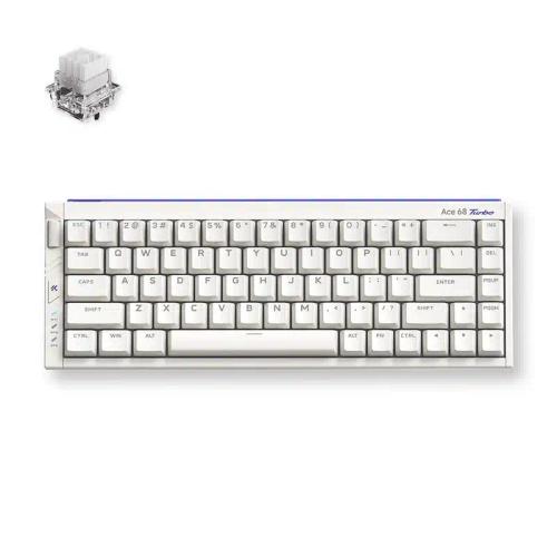 MCHOSE Ace 68 Turbo klaviatuur (Nova White) – täielikult alumiinium, magnetilised Hall Effect lülitid