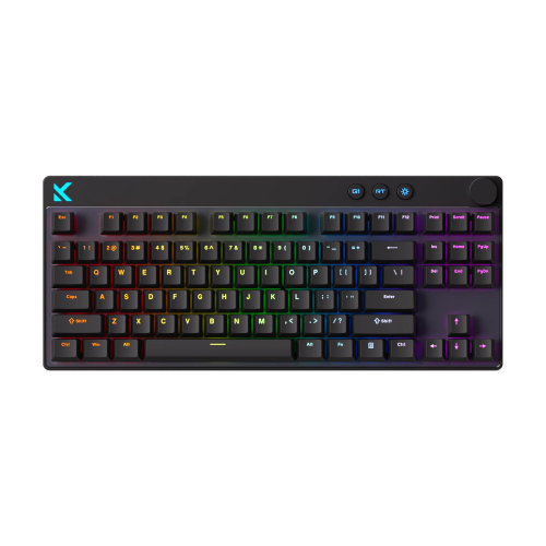 MCHOSE Mix 87 Hall Effect magnētisko slēdžu tastatūra, melna